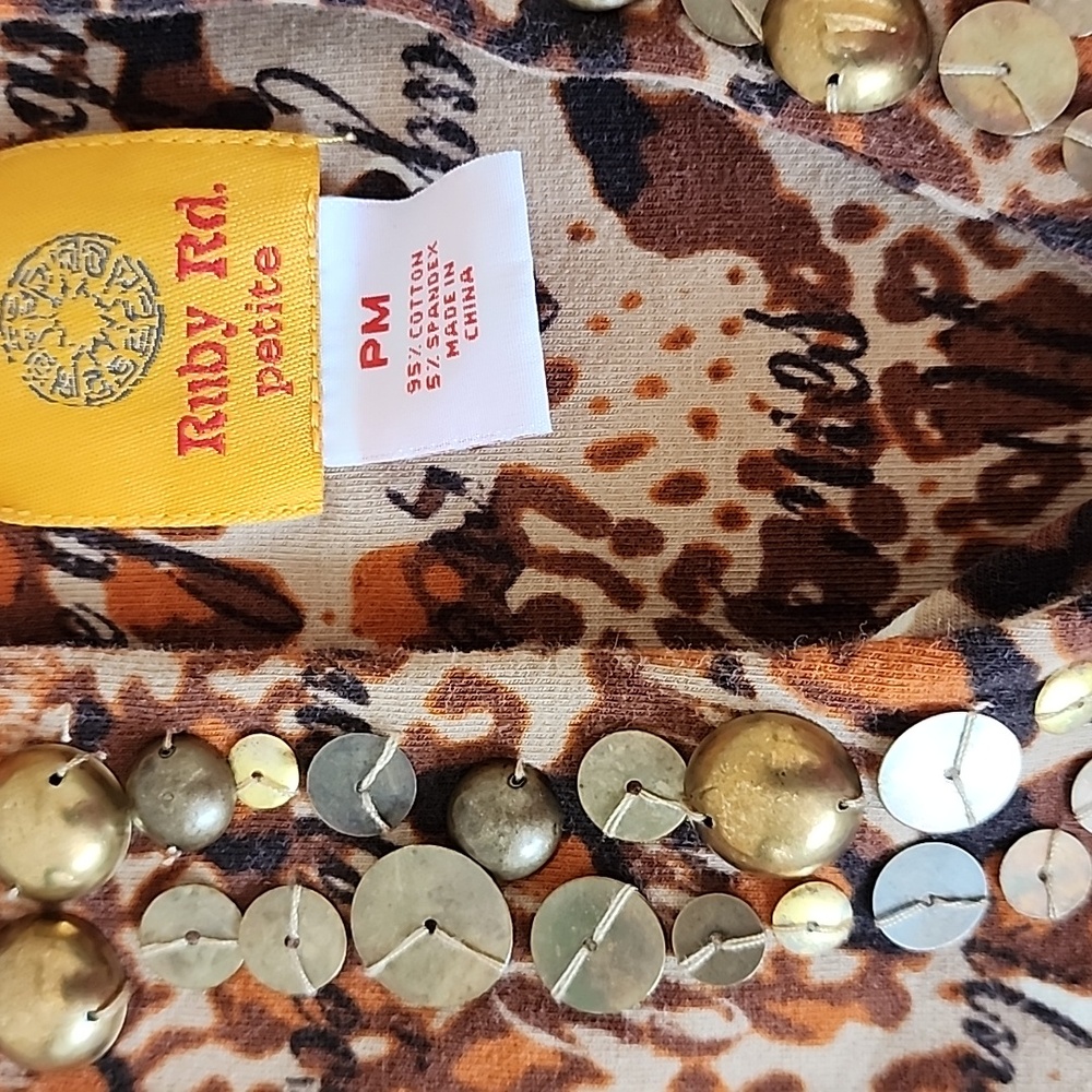 Ruby Rd Leopard Print V-Neck Top - image 8